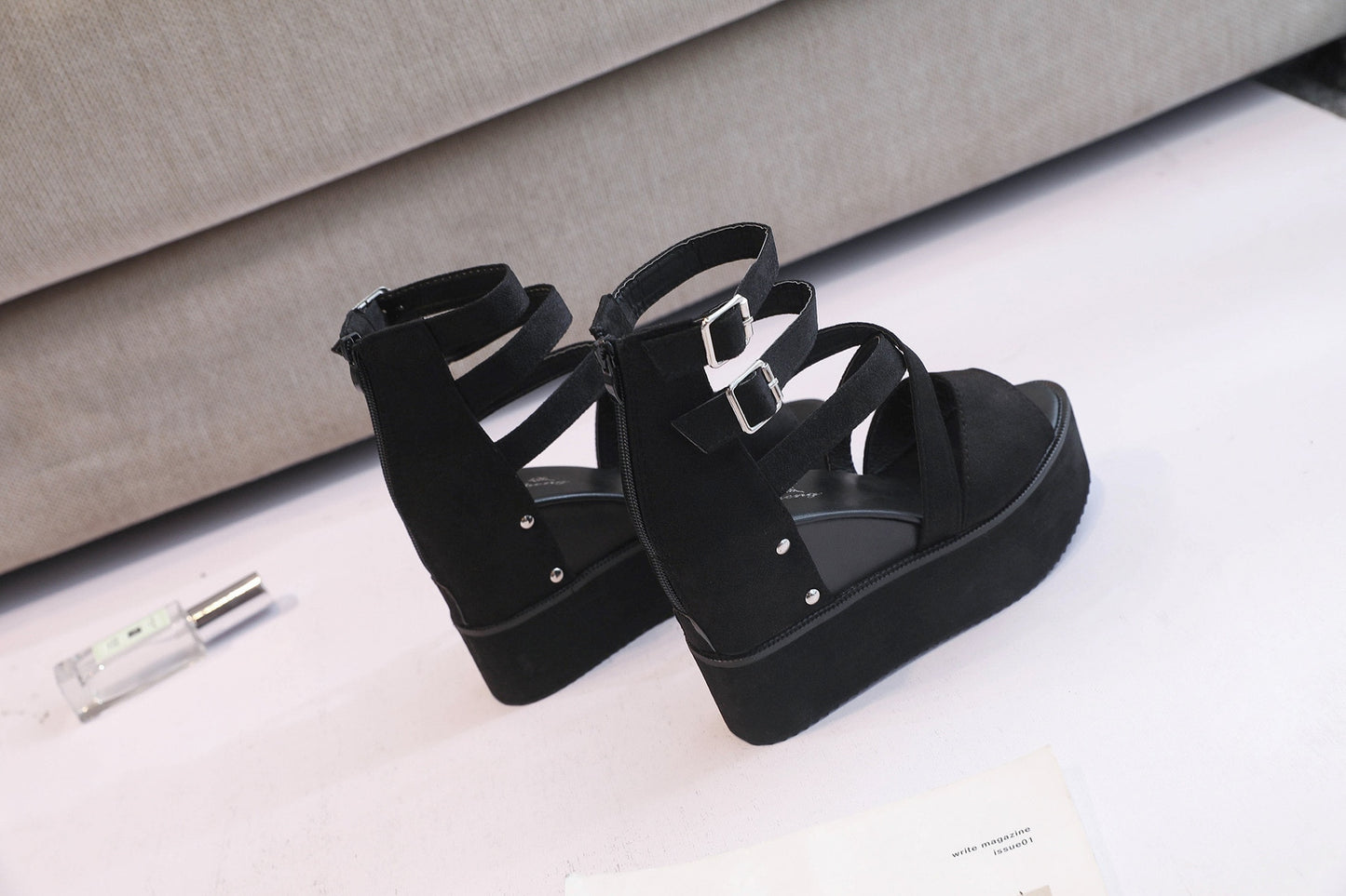 2023 Summer Leisure Women's Wedges sandals Ladies Roman shoes Platform Shoelaces High Heels Female Casual Shoes Large size 42