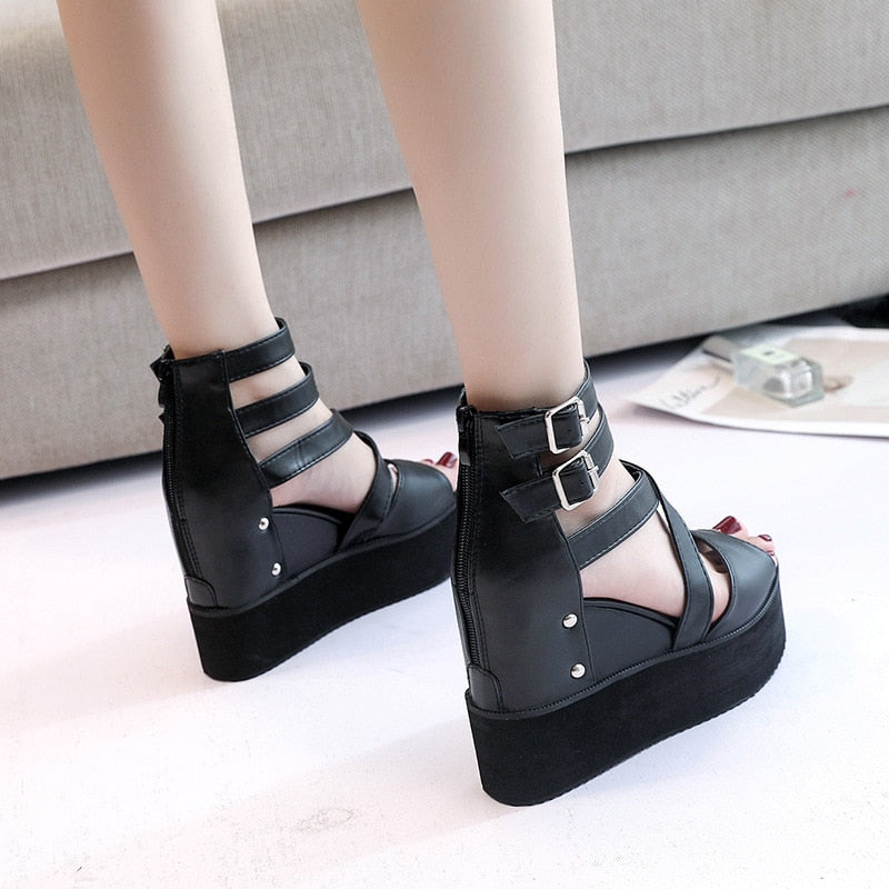 2023 Summer Leisure Women's Wedges sandals Ladies Roman shoes Platform Shoelaces High Heels Female Casual Shoes Large size 42