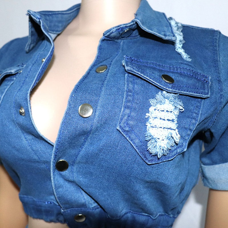 African Summer Women's Sets Casual Slim Jeans Dress Women Short Jacket +tassel Skirt Jeans Denim 2 Piece Set Denim Matching Set