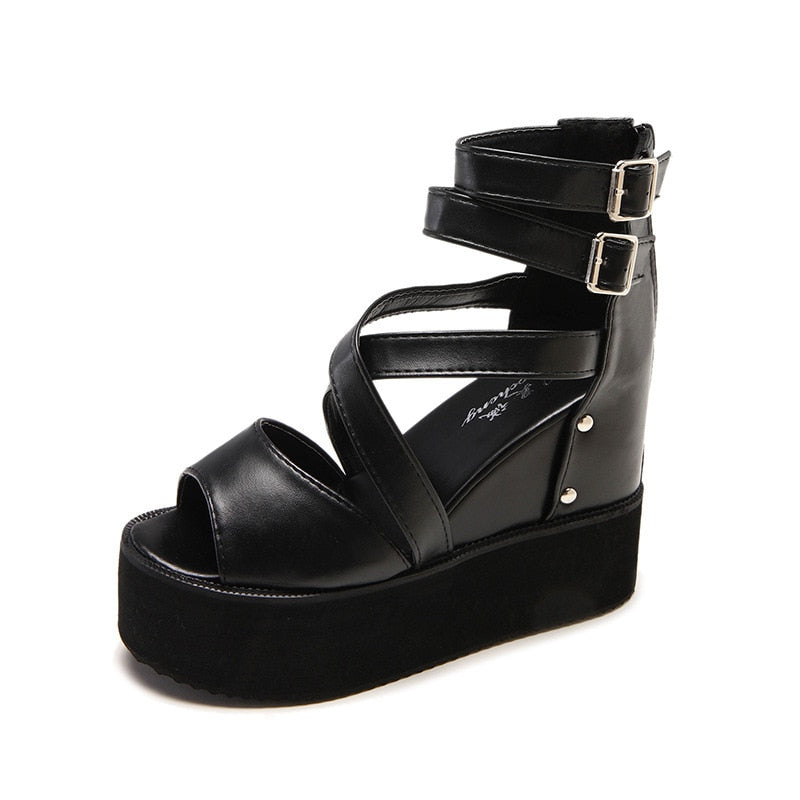 2023 Summer Leisure Women's Wedges sandals Ladies Roman shoes Platform Shoelaces High Heels Female Casual Shoes Large size 42