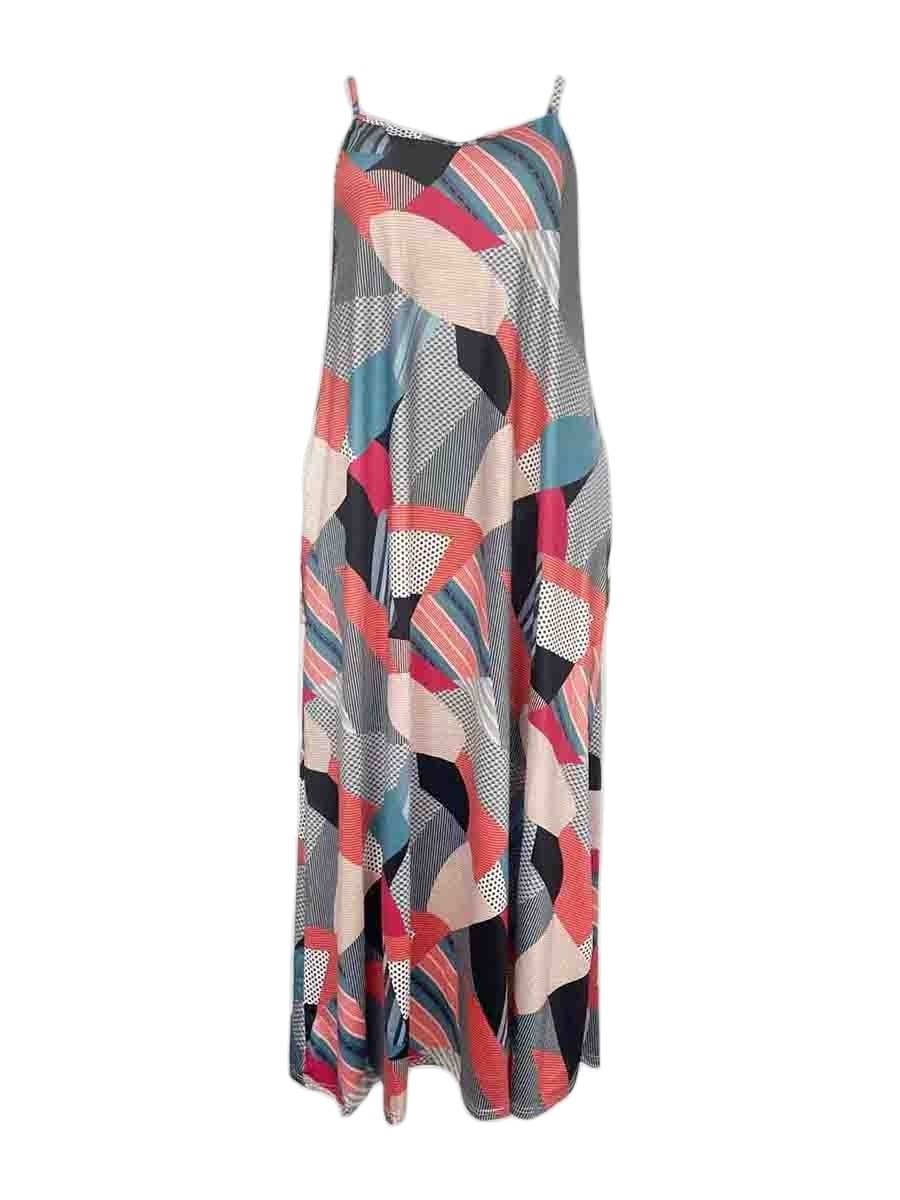 LW Plus Size summer dresses Mixed Print Cami Loose Dress Women's Dress Maxi Dress sleeveless Cami beach Party Dresses vestido