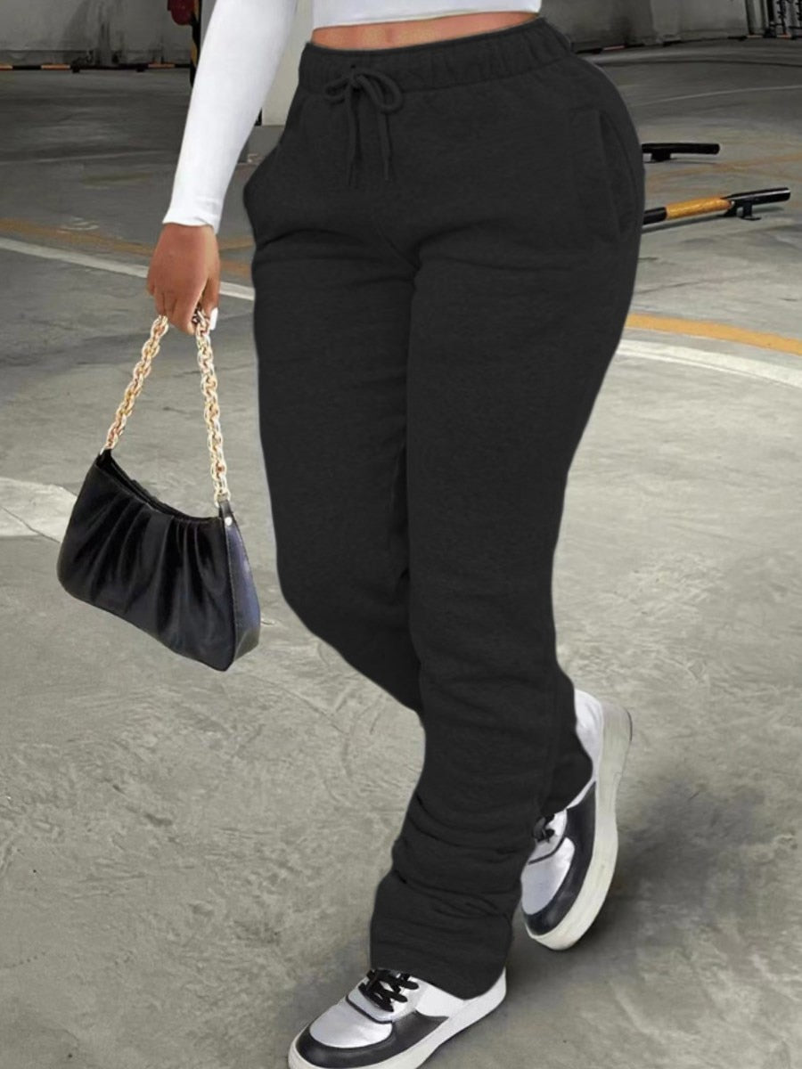 LW Plus Size pants Mid Waist Drawstring Ruched Sweatpants Stretchy Street women's pant 2022 NEW Autmn Sporting Pant