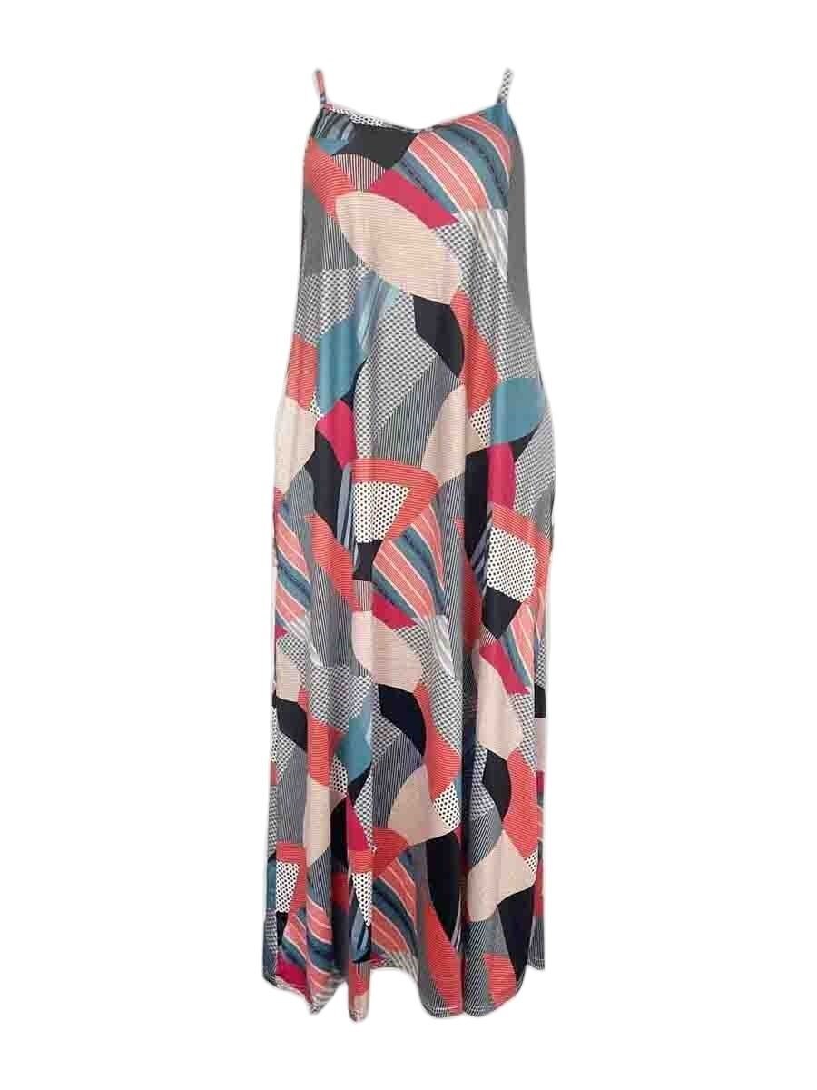 LW Plus Size summer dresses Mixed Print Cami Loose Dress Women's Dress Maxi Dress sleeveless Cami beach Party Dresses vestido