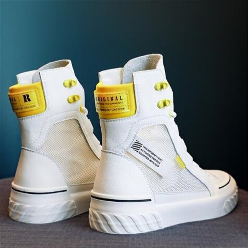 Platform Women's Sneakers New Spring Canvas Lace-Up Vulcanized Shoes Summer Breathable White Casual Women Shoes