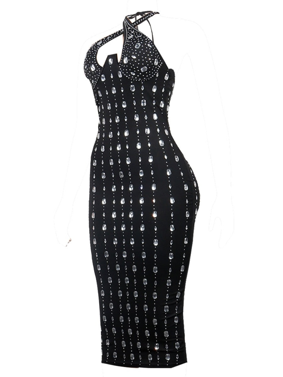 LW Plus Size party dress Backless Prom Dress Fashion Elegant Prom midi Dress Women's Bodycon Wedding Party Evening Black Dresses