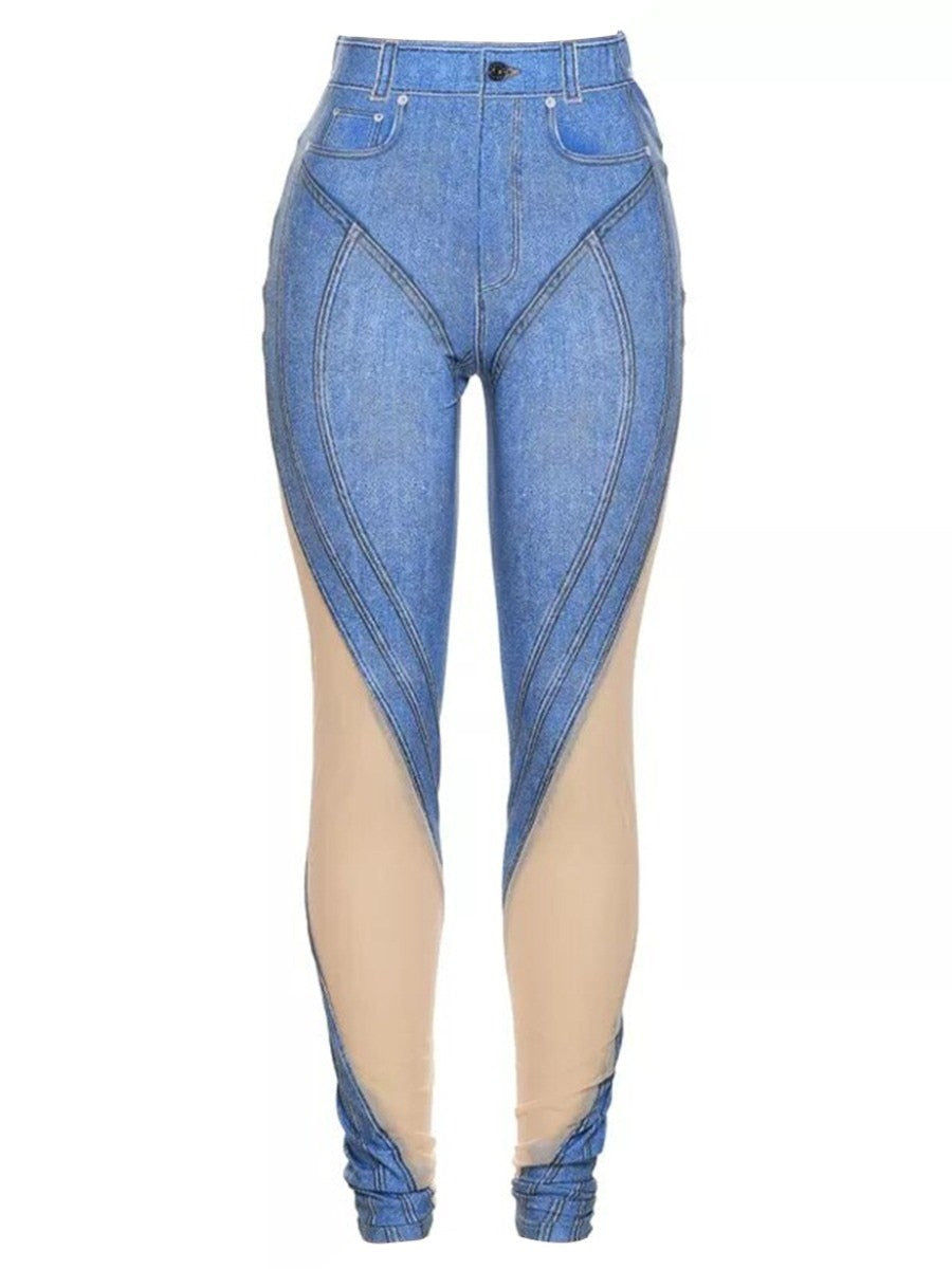 LW Plus Size Denim Skinny Stretchy Leggings Women's pants clothing Legging Women's Leggins High Waist Skinny Trousers