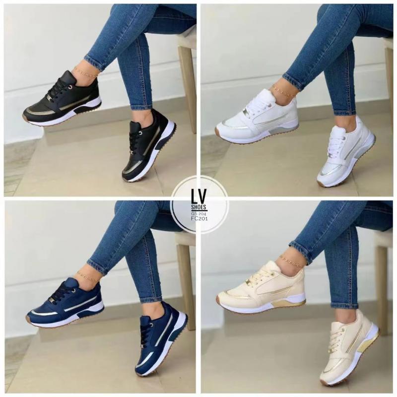 Women Sneakers Fashion Mesh Leather Patchwork Platform Sports Shoes Breathable Comfort Ladies Outdoor Running Vulcanized Shoes