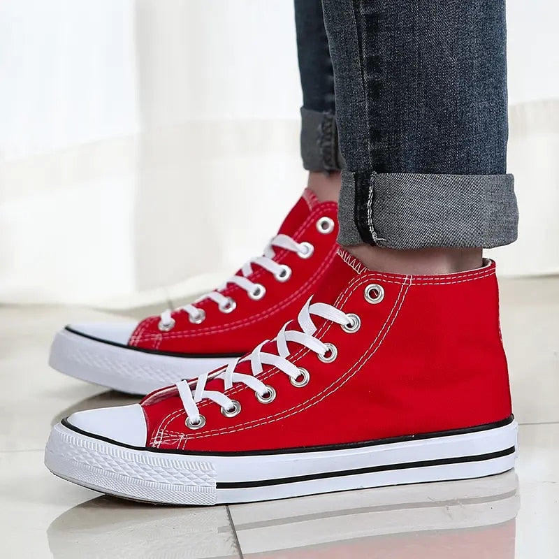 Mid-top Canvas Shoes for Women Classic Board Shoes Couple Shoes Flat Men's Shoes Running Anti-slip Sports Shoes Sneakers Men