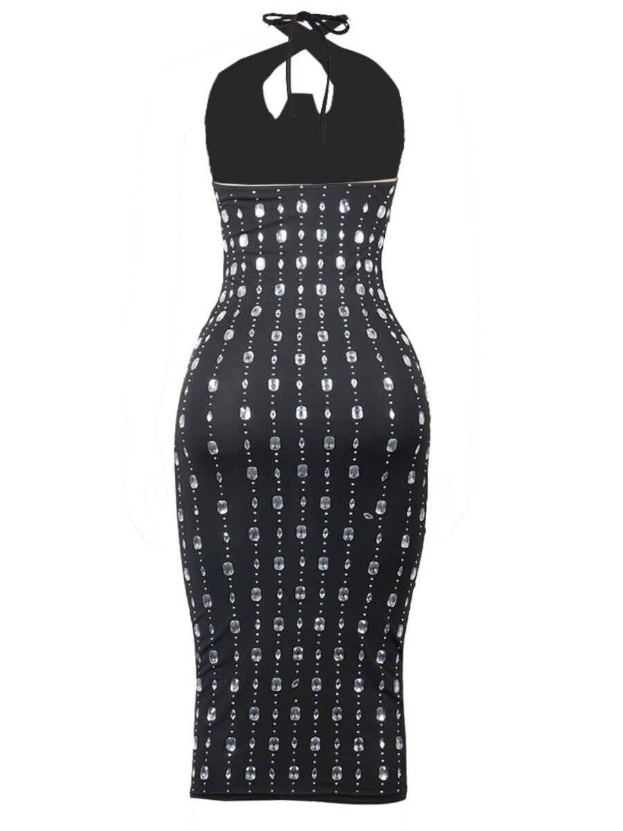LW Plus Size party dress Backless Prom Dress Fashion Elegant Prom midi Dress Women's Bodycon Wedding Party Evening Black Dresses