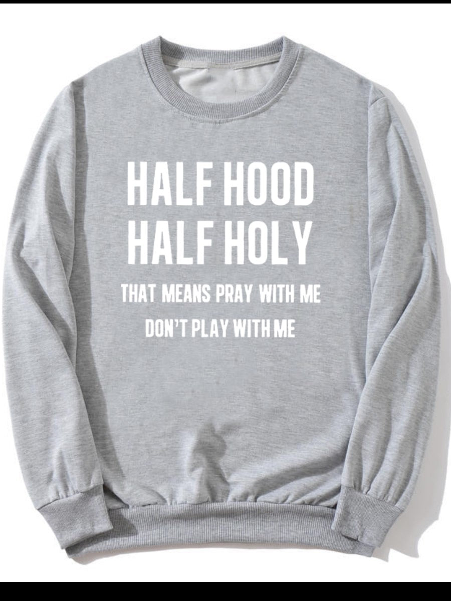 LW Plus Size hoodie Sweatshirt Half Hood Letter Print Sweatshirt Spring Autumn O-Neck Pullover Women Loose Clothes Sweatshirt