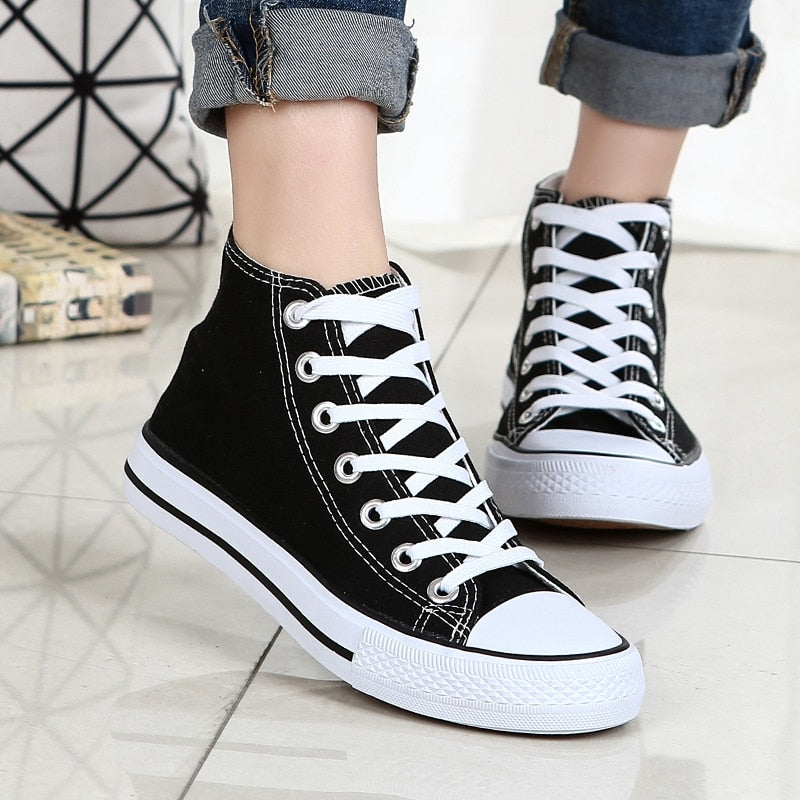 Mid-top Canvas Shoes for Women Classic Board Shoes Couple Shoes Flat Men's Shoes Running Anti-slip Sports Shoes Sneakers Men