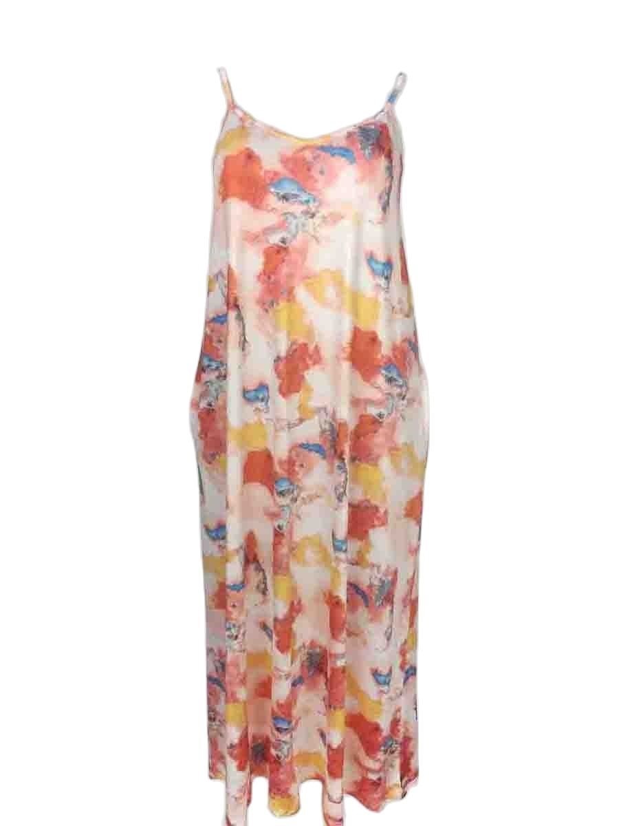 LW Plus Size summer dresses Mixed Print Cami Loose Dress Women's Dress Maxi Dress sleeveless Cami beach Party Dresses vestido