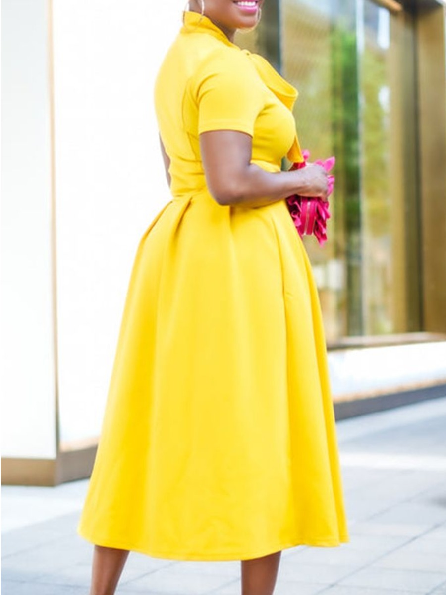 LW Plus Size dress Tie Neck A Line Dress summer Elegant Maxi Dress 2023 NEW Fashion women's Birthday Party dress