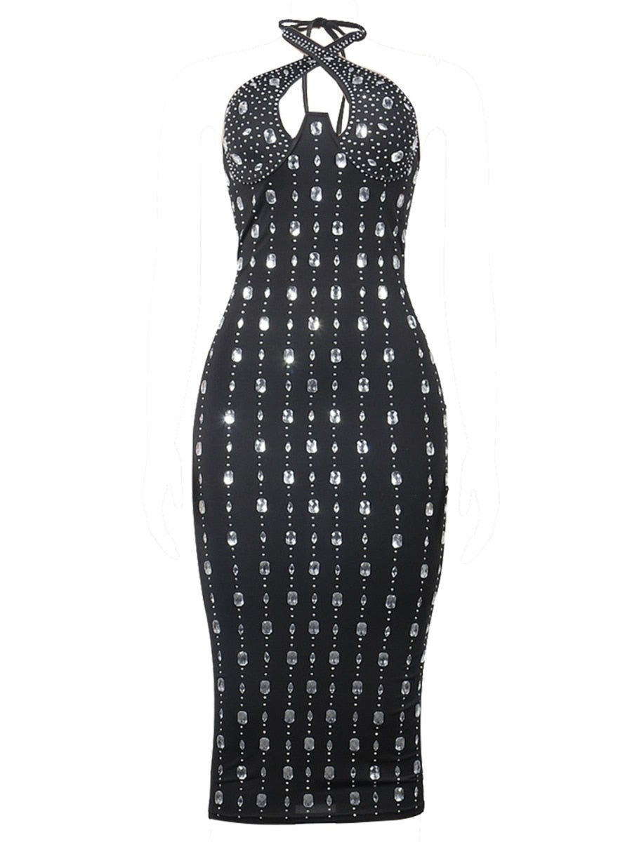 LW Plus Size party dress Backless Prom Dress Fashion Elegant Prom midi Dress Women's Bodycon Wedding Party Evening Black Dresses