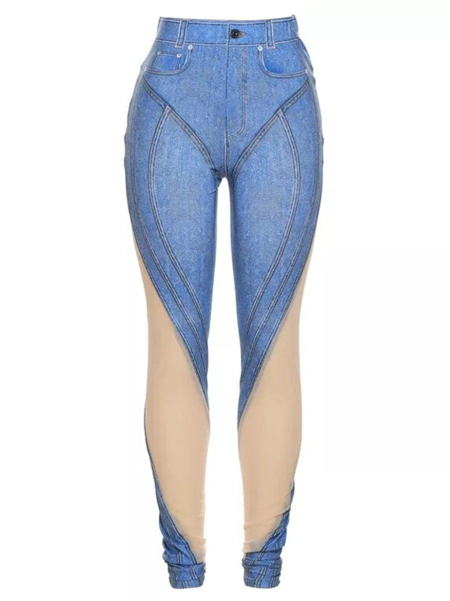 LW Plus Size Denim Skinny Stretchy Leggings Women's pants clothing Legging Women's Leggins High Waist Skinny Trousers