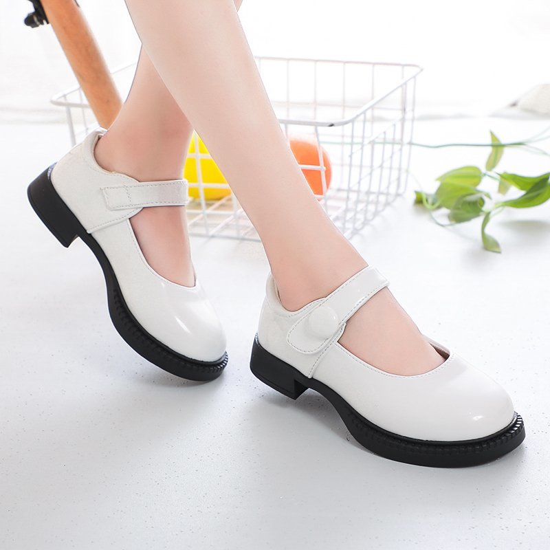 Girls Leather Shoes for Wedding Party Black White School Shoes Children Dress Shoes Princess Sweet Kids Mary Janes Classic 26-36