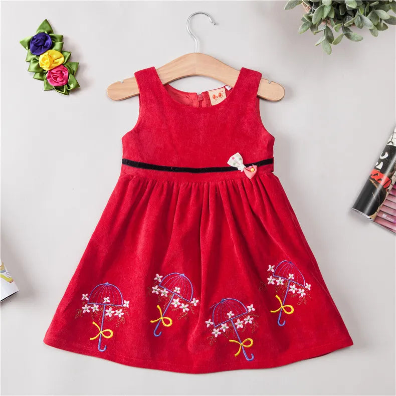 Baby Girls Winter Dress Autumn Toddler Girl Princess Dress Infant Clothing Corduroy Cute Dot Style  Toddler girls outfit