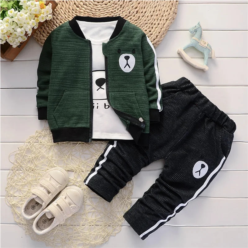 Baby Clothes Set Spring Autumn Winter  Children Clothing Warm Suits Kids Baby Boys Jacket+pant 3PCS Child Training Boy Clothes