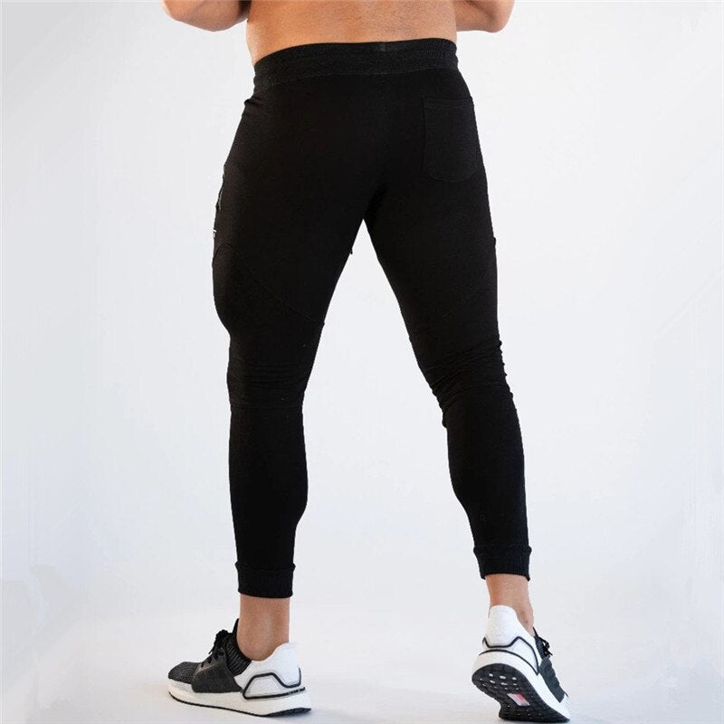 Gym Skinny Jogger Pants Men Running Sweatpants Fitness Bodybuilding Sports Pants Zip pocket Male Cotton Jogging Trousers men