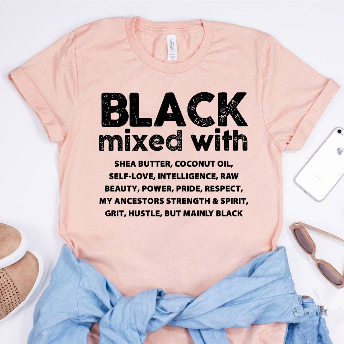 2020 Black Women T-shirt Black Mixed with Shirt Melanin Black Pride Tees BLM Black Girl Magic Shirts Tumblr Tops