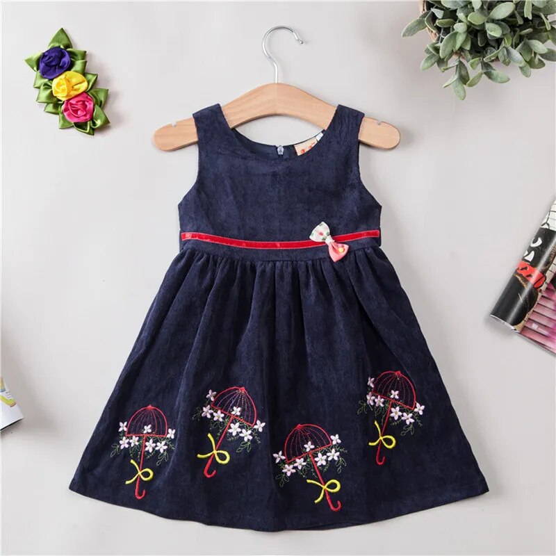 Baby Girls Winter Dress Autumn Toddler Girl Princess Dress Infant Clothing Corduroy Cute Dot Style  Toddler girls outfit