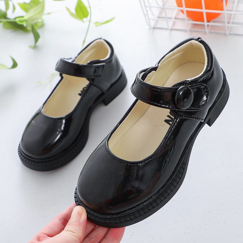 Girls Leather Shoes for Wedding Party Black White School Shoes Children Dress Shoes Princess Sweet Kids Mary Janes Classic 26-36