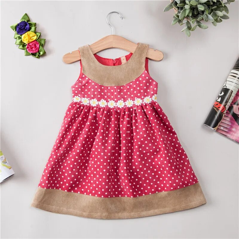 Baby Girls Winter Dress Autumn Toddler Girl Princess Dress Infant Clothing Corduroy Cute Dot Style  Toddler girls outfit