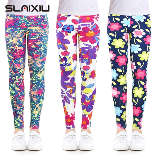 Cute Baby Girls Leggings Printing Flower Legging Infantil Para Menina Toddler Leggings 2-14y Girl Pencil Pants Kids Trousers