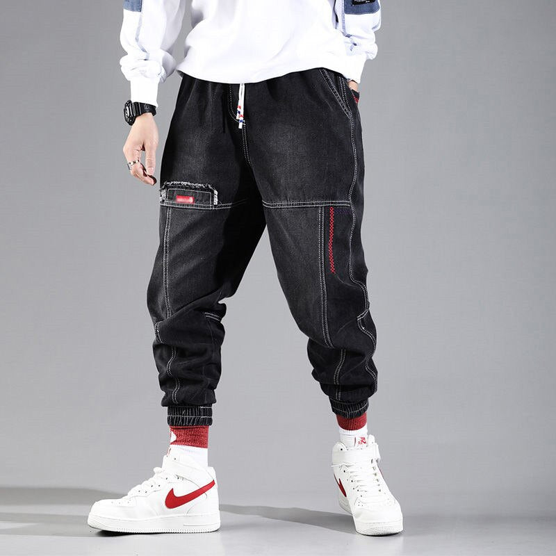 Streetwear Hip Hop Cargo Pants Men&#39;s jeans Cargo Pants Elastic Harun pants Joggers Pants In Autumn and Winter