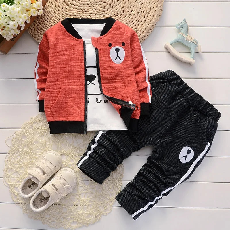 Baby Clothes Set Spring Autumn Winter  Children Clothing Warm Suits Kids Baby Boys Jacket+pant 3PCS Child Training Boy Clothes