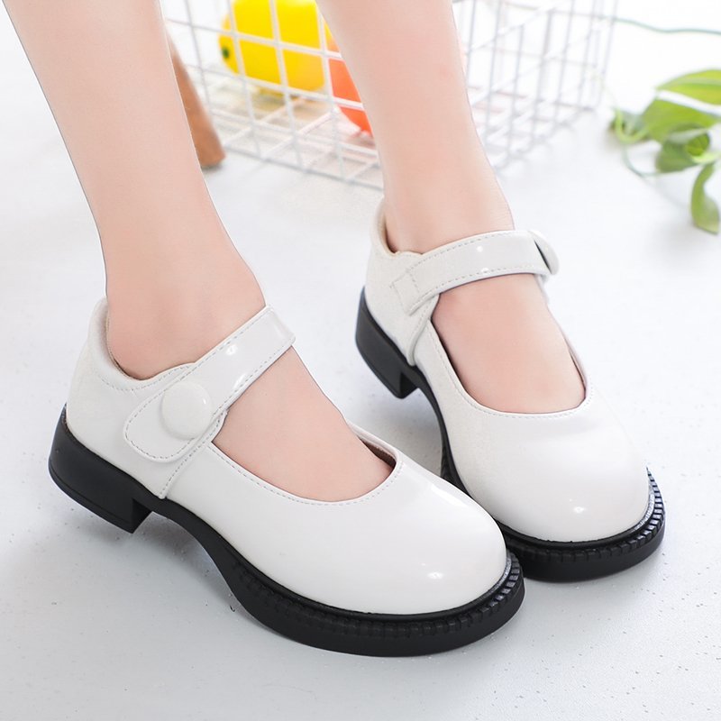 Girls Leather Shoes for Wedding Party Black White School Shoes Children Dress Shoes Princess Sweet Kids Mary Janes Classic 26-36