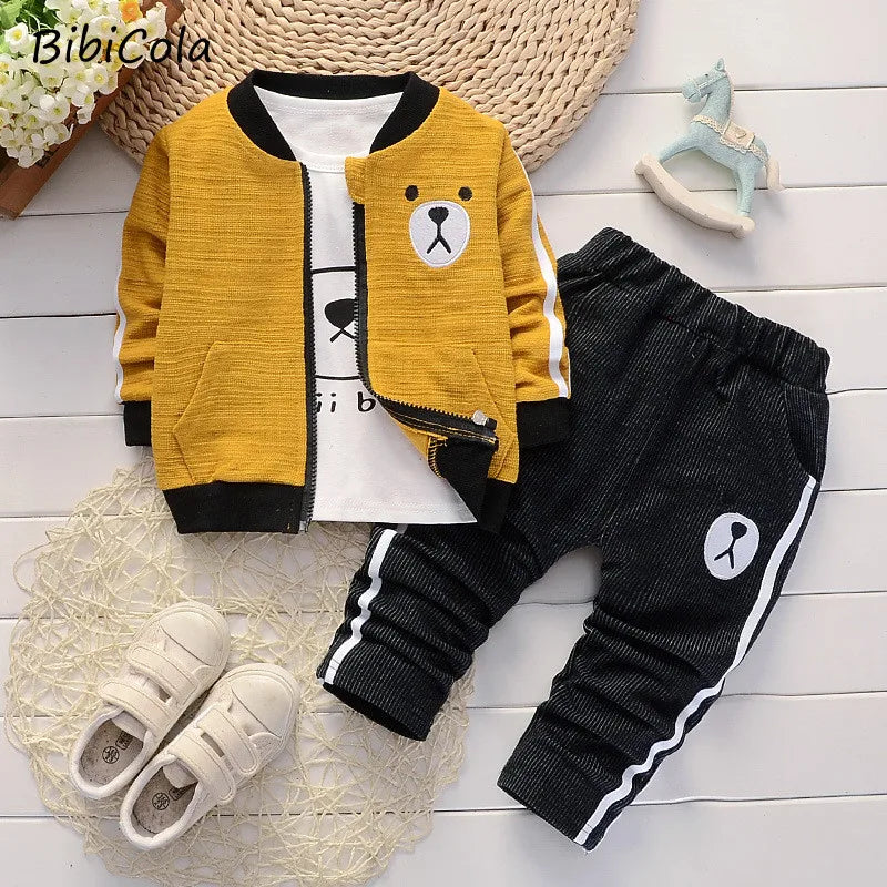 Baby Clothes Set Spring Autumn Winter  Children Clothing Warm Suits Kids Baby Boys Jacket+pant 3PCS Child Training Boy Clothes