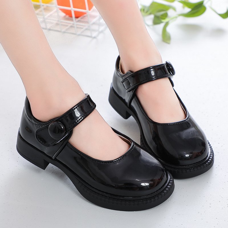 Girls Leather Shoes for Wedding Party Black White School Shoes Children Dress Shoes Princess Sweet Kids Mary Janes Classic 26-36