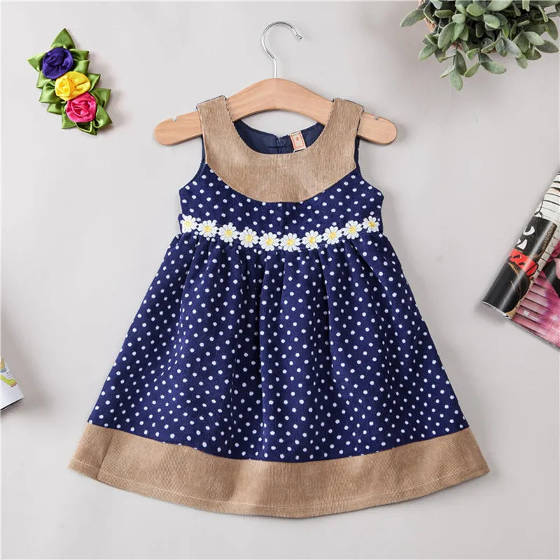 Baby Girls Winter Dress Autumn Toddler Girl Princess Dress Infant Clothing Corduroy Cute Dot Style  Toddler girls outfit