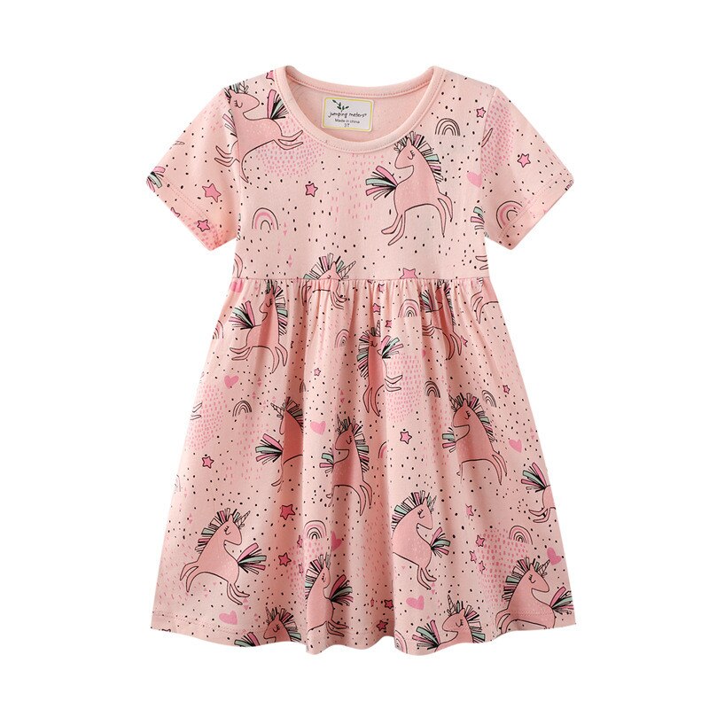 Jumping Meters New 2023 Princess Party Girls Dresses Summer Cotton Kids Clothing Fashion Hot Selling Children's Dress Tops Girls