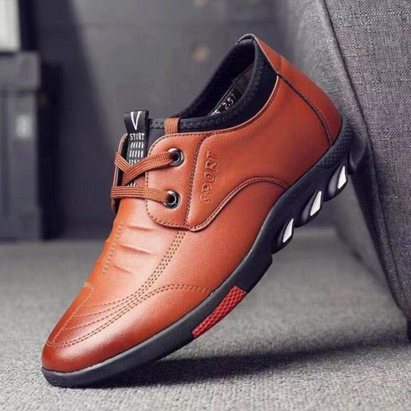 Fashion Men Leather Shoes Daily Office Sneakers Zapatos Hombre Casual Loafers Comfortable Soft Driving Walking Shoes Men Loafers