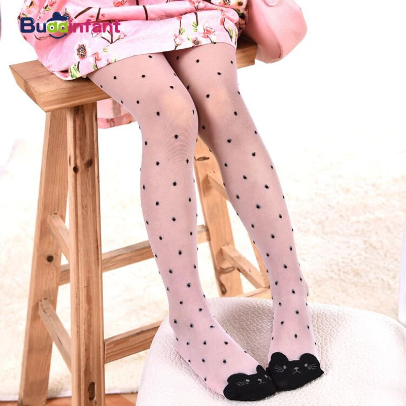 Cute cat girl tights children's sheer 15D stockings for girls kids baby pantyhose cartoon characters thin tight 2019 summer 1-9Y