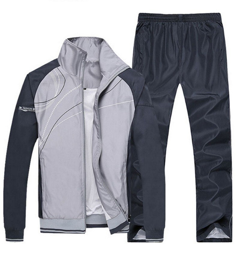 plus size L~5XL Mens Fashion Tracksuit Casual SportSuit Men Spring Autumn Hoodies&Sweatshirts Jacket+Pant Tracksuit Sportswear