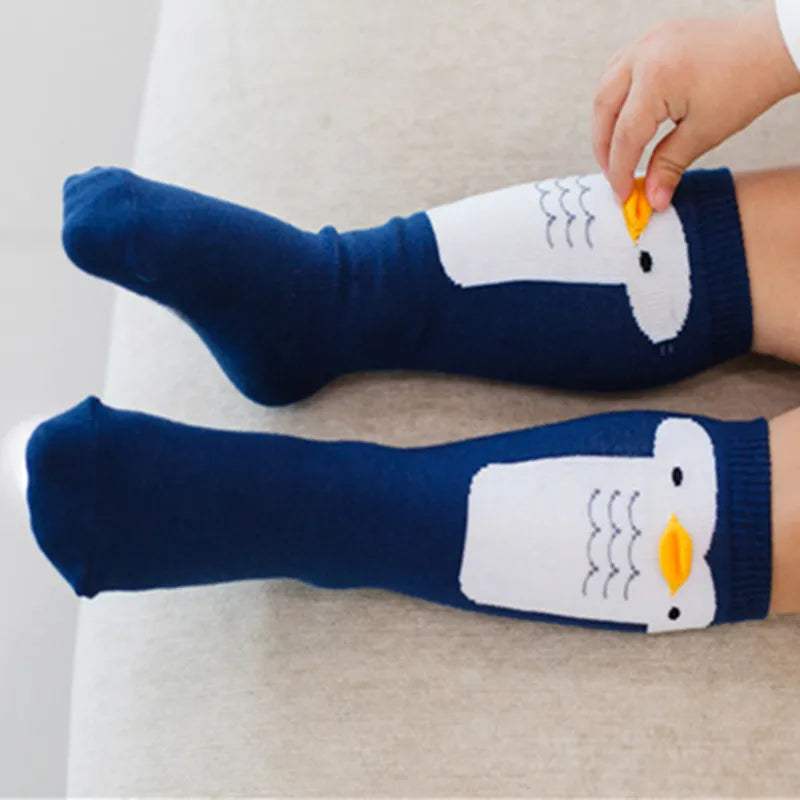 Cute Soft Cotton Kawaii Girls Boys Sock Duck Penguin  Design Catoon Pattern Kids Socks Baby Long Socks