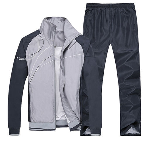 plus size L~5XL Mens Fashion Tracksuit Casual SportSuit Men Spring Autumn Hoodies&Sweatshirts Jacket+Pant Tracksuit Sportswear