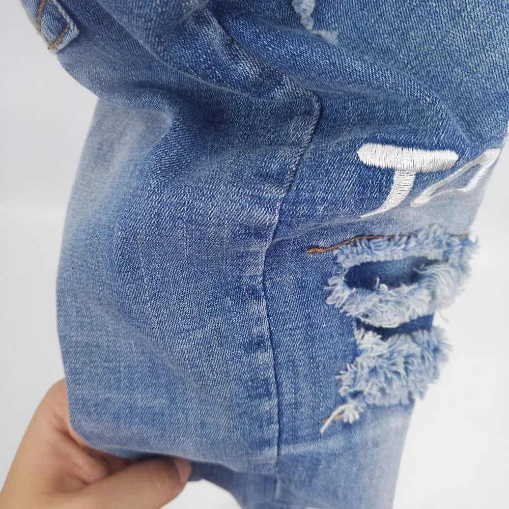 0-4T Baby Jeans Infant Cotton Stretchy Denim Pants Kids Trousers Ripped holes Jeans Bebe Clothes Kids Clothing Babe Jeans 1 2 3