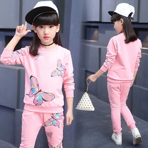 Girls Clothes Spring 2023 Girls Clothing Sets Kids Clothes Fashion Girl T shirt trouser Clothing Sets Kids Sport Suit 2-14 Year