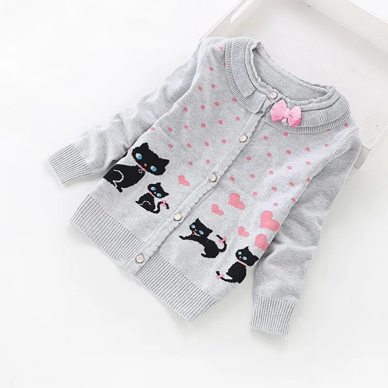 2022 New Children Cardigans Girls' Lovely Cotton Sweaters 3-16 Years Fashion Cotton Cardigan 8518