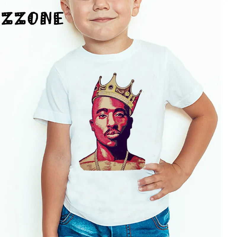 Children Tupac 2pac Hip Hop Swag Printed T-shirt Kids Baby Casual T shirt Girls/Boys Short Sleeve Summer Tops,HKP287