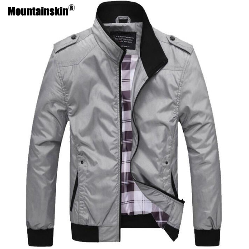 Mountainskin Men's Casual Jackets 4XL Fashion Male Solid Spring Autumn Coats Slim Fit Military Jacket Branded Men Outwears SA432