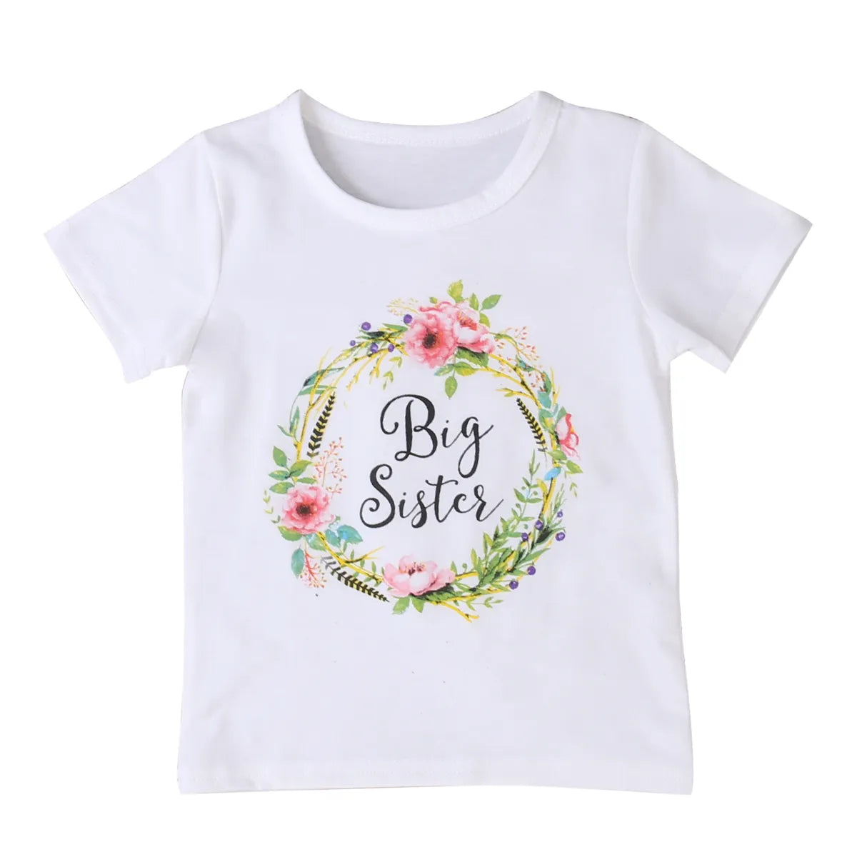 Family Baby Kid Girl T-Shirts 2017 Summer Little Big Sister Cotton Clothes Jumpsuit Romper Outfits T Shirt