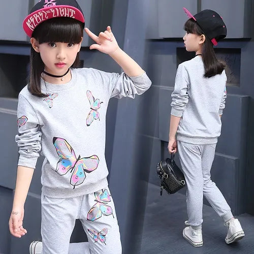 Girls Clothes Spring 2023 Girls Clothing Sets Kids Clothes Fashion Girl T shirt trouser Clothing Sets Kids Sport Suit 2-14 Year