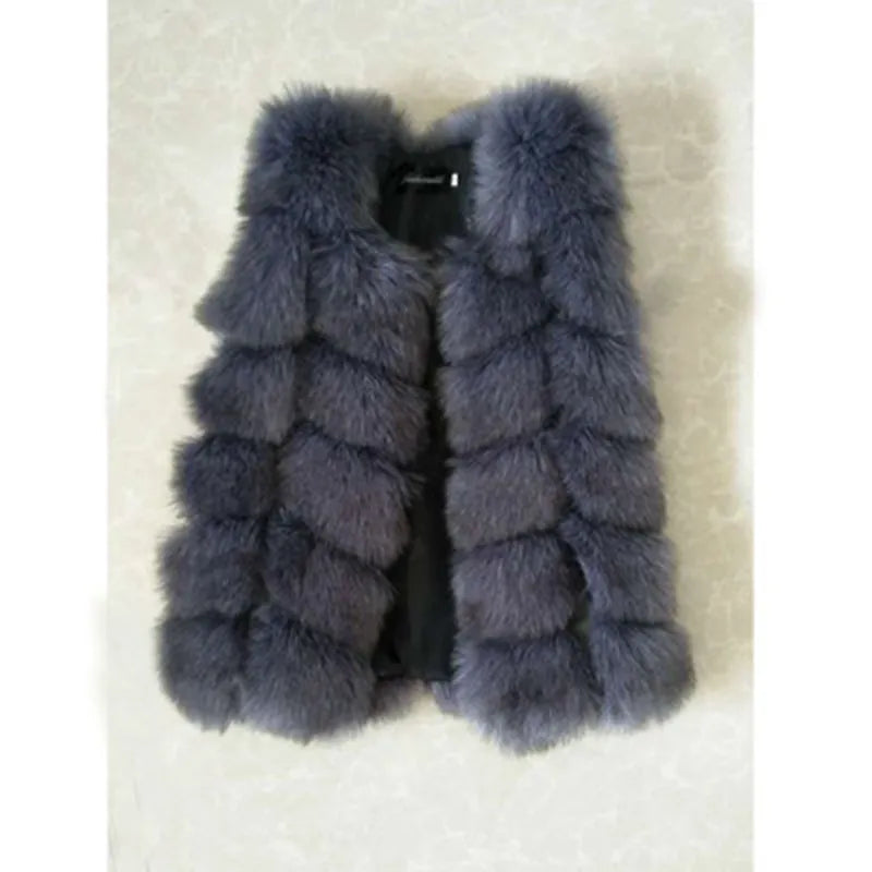 Baby Fur Vest Girls Waistcoats Thick Warm Children Sleeveless Jacket Winter Kids Faux Fur Coat Outwear TZ223