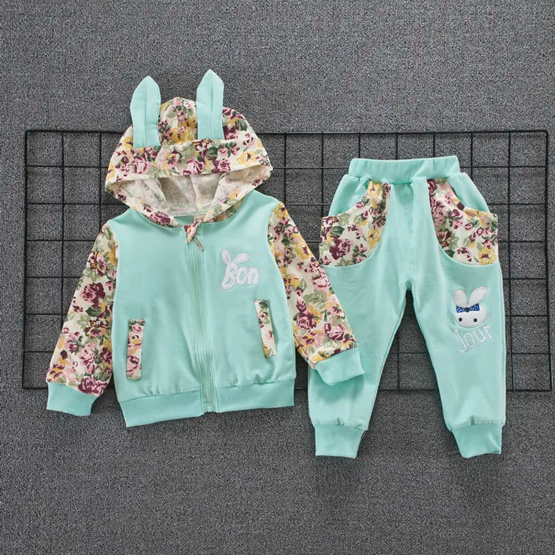 Cute Baby Girl Clothes Sets For Children High Qulity Long Sleeve Print Toddler Girls Baby Suit for Kid 1 2 3 4 Years