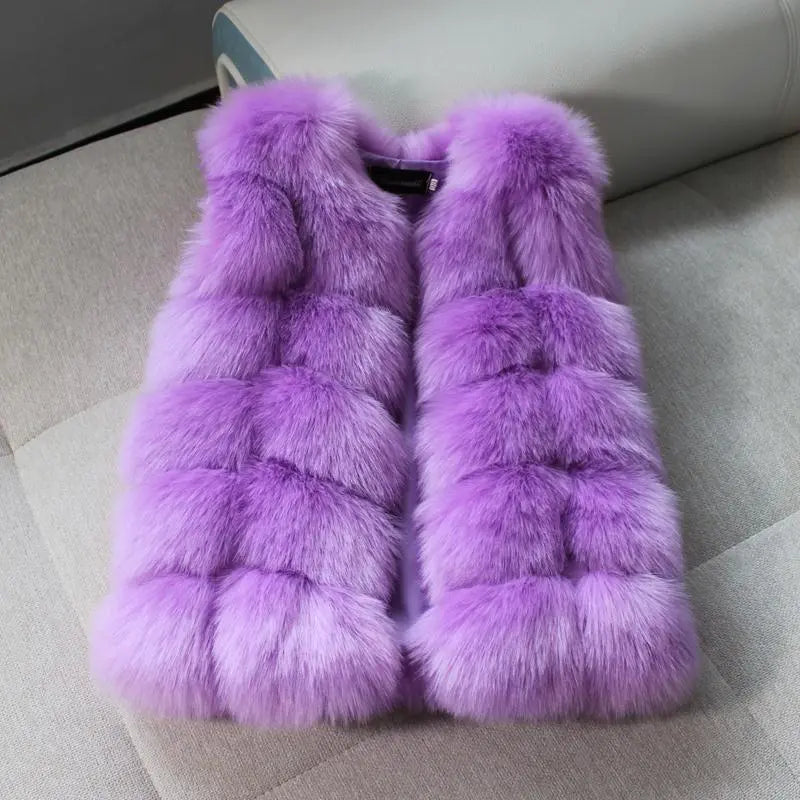 Baby Fur Vest Girls Waistcoats Thick Warm Children Sleeveless Jacket Winter Kids Faux Fur Coat Outwear TZ223